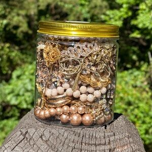 Light Pink and Gold Jewelry Jar
